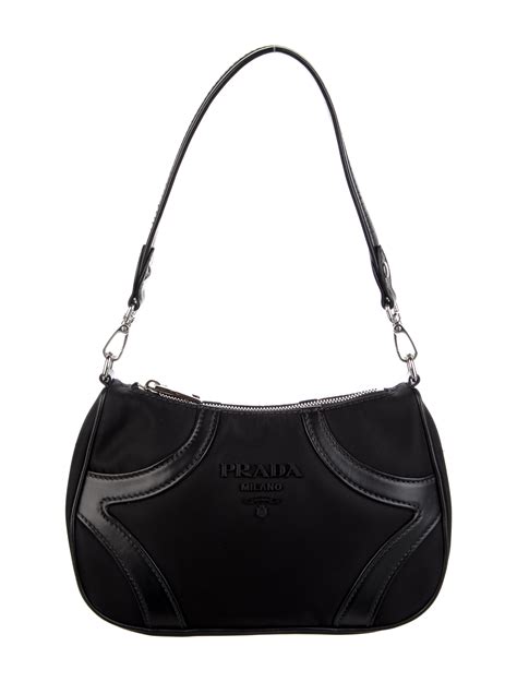 prada tessuto soft calf shoulder bag|PRADA Tessuto Nylon Soft Calf Shoulder Bag Black.